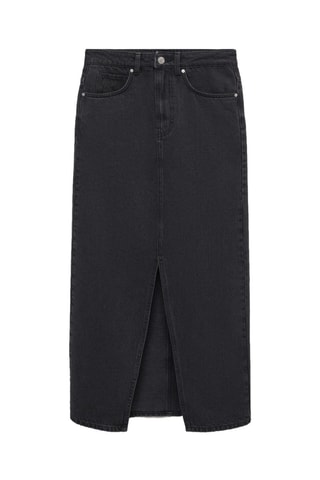 Jupe jean fendue - Noir