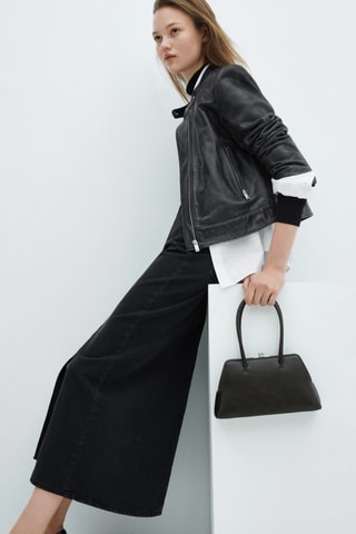 Jupe jean fendue - Noir