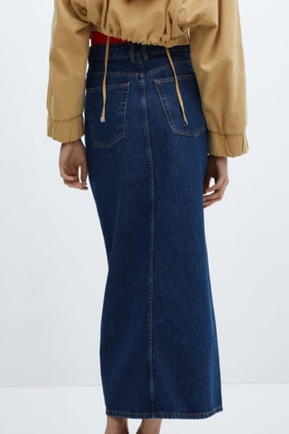 Jupe jean fendue - Bleu marine