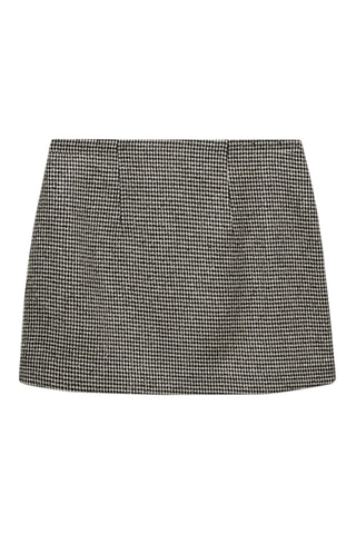 Minijupe droite pied-de-poule - Noir