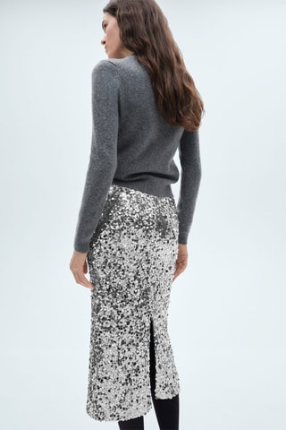 Jupe midi sequins - Argenté