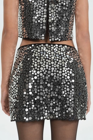 Minijupe cristaux - Gris