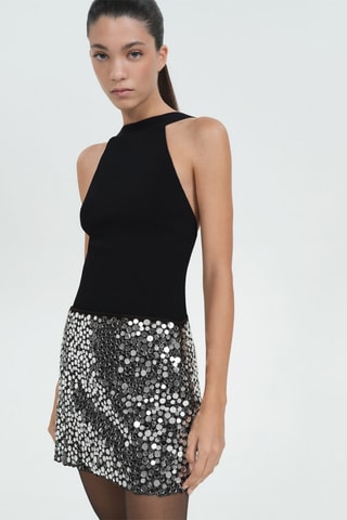 Minijupe cristaux - Gris