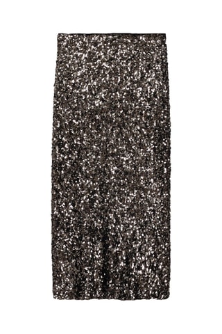 Jupe midi sequins - Anthracite