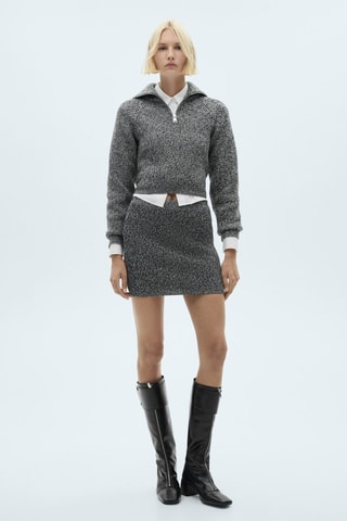 Minijupe maille chinée - Noir