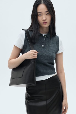 Jupe crayon similicuir - Noir