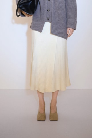 Jupe portefeuille en maille - Ecru