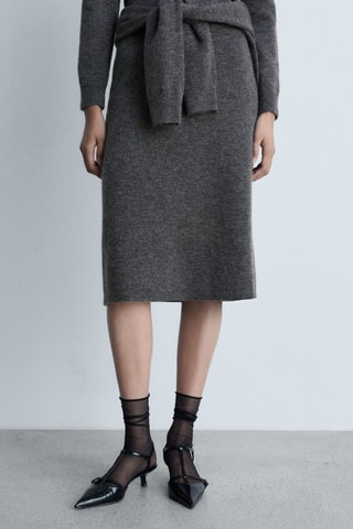 Jupe évasée maille - Gris