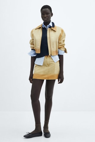 Minijupe en jean - Beige