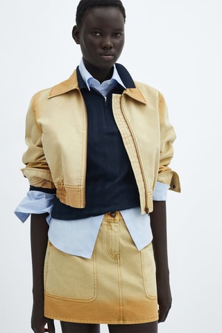 Minijupe en jean - Beige