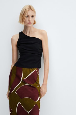 Jupe midi satinée - Bordeaux