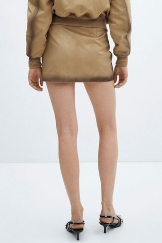 Jupe similicuir effet usé - Gris clair