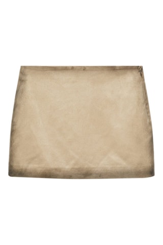 Jupe similicuir effet usé - Gris clair