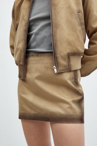 Jupe similicuir effet usé - Gris clair