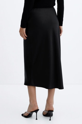 Jupe midi satinée - Noir