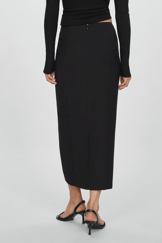 Jupe ouverte ornement fleurs - Noir