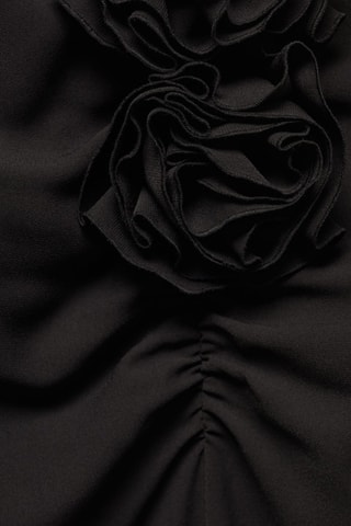 Jupe ouverte ornement fleurs - Noir