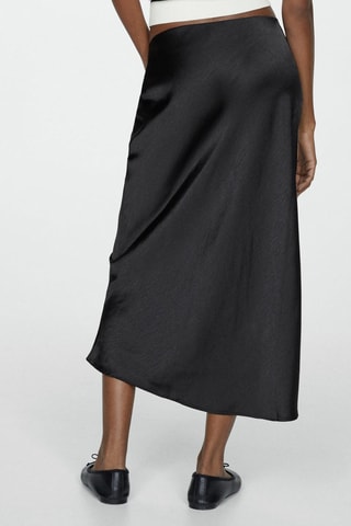 Jupe midi satinée - Noir