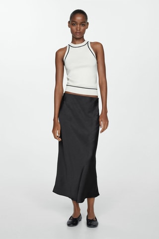 Jupe midi satinée - Noir