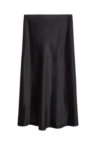 Jupe midi satinée - Noir