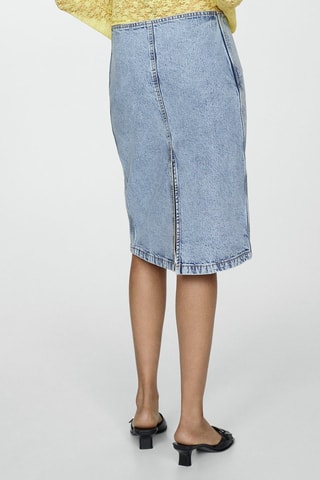 Jupe en jean midi ceinture - Bleu