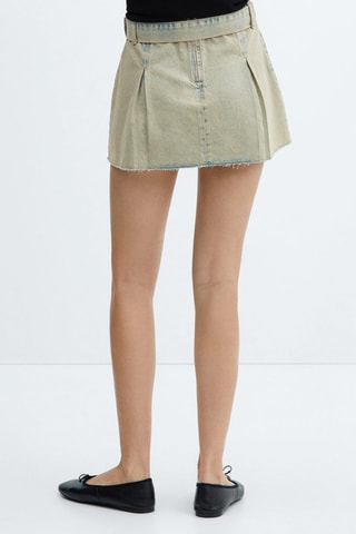 Minijupe en jean ceinturée - Bleu moyen vintage