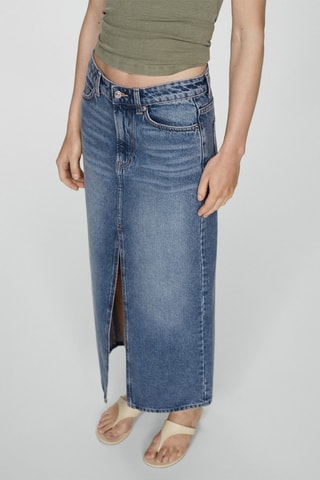 Jupe longue en jean - Bleu moyen