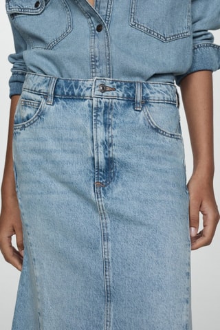 Jupe jean fendue - Bleu