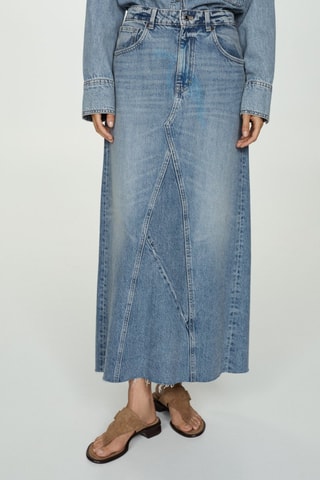 Jupe jean fendue - Bleu