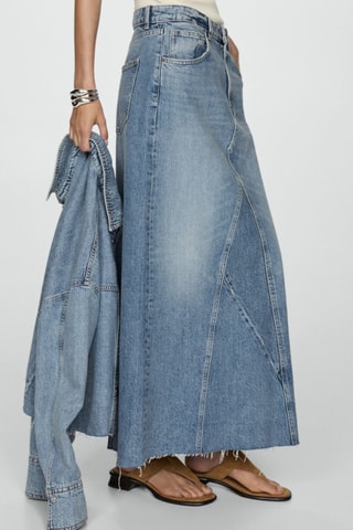 Jupe jean fendue - Bleu