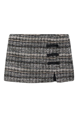 Minijupe tweed noeuds - Noir