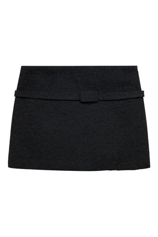 Minijupe en tweed mini-skirt ceinture décorative - Noir