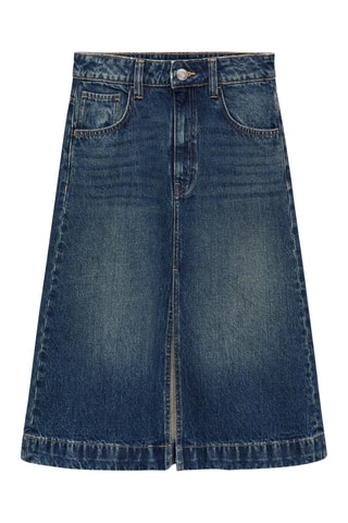 Jupe midi en jean - Bleu marine