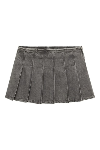 Minijupe en jean plissée - Gris