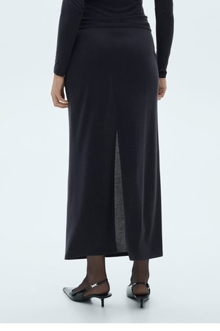 Jupe longue maille - Bleu