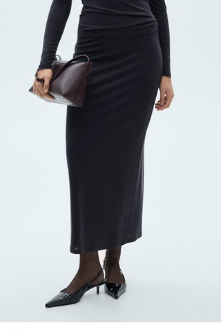 Jupe longue maille - Bleu