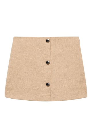 Minijupe détail boutons - Marron