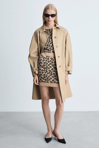 Jupe maille léopard - Marron