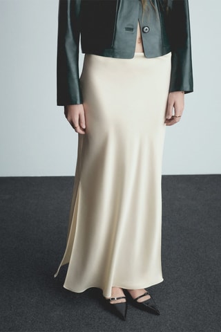 Jupe longue satinée - Sable