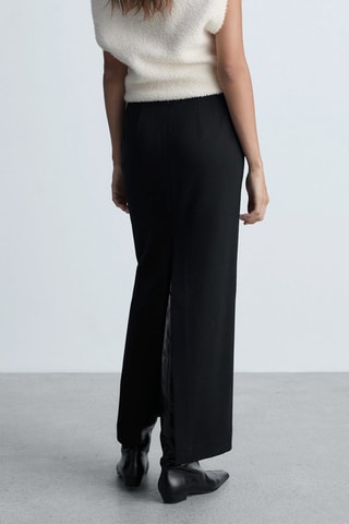 Jupe droite fendue - Noir