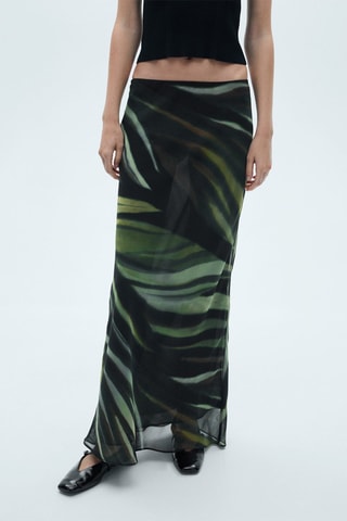 Jupe longue imprimée - Noir