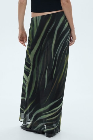 Jupe longue imprimée - Noir