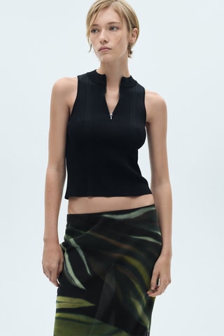 Jupe longue imprimée - Noir