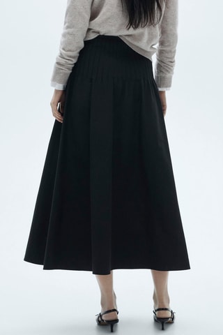 Jupe évasée détail pinces - Noir
