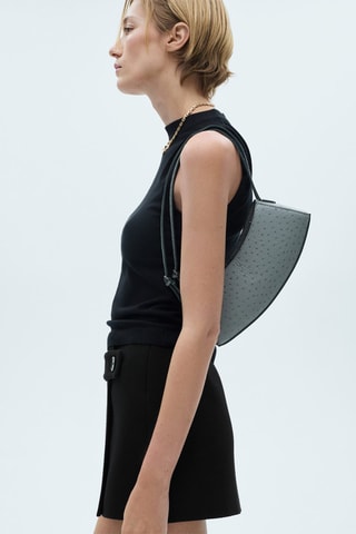 Minijupe bouton latéral - Noir