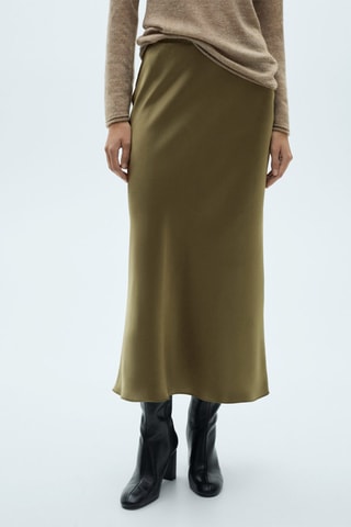 Jupe longue satinée - Vert