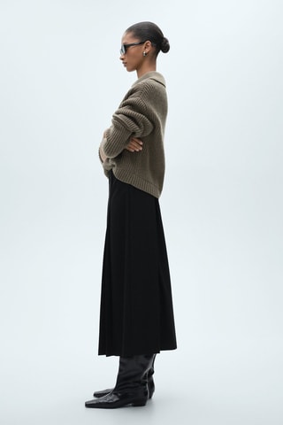 Jupe midi plissée - Noir