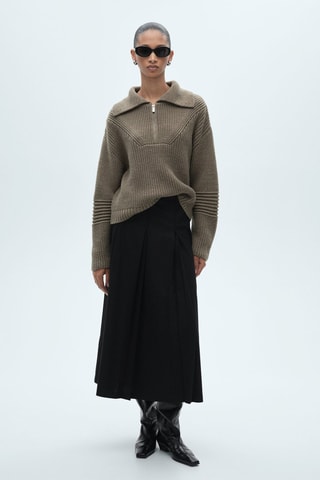 Jupe midi plissée - Noir