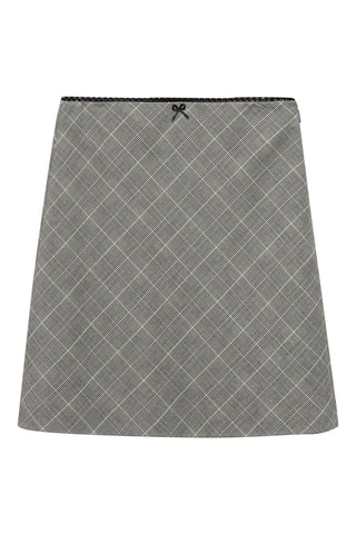 Jupe carreaux noeud décoratif - Gris