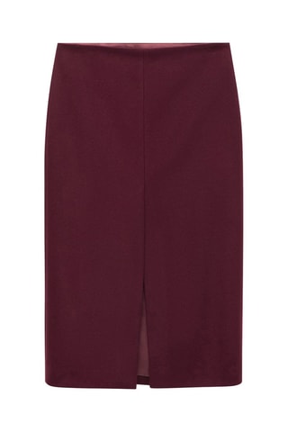 Jupe fendue laine - Bordeaux